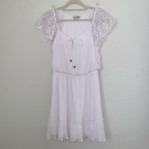 Speecklets Rayon Blend White Lightweight Mini Dress Size S - Picture 1 of 10